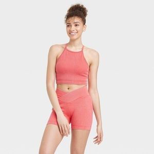 JoyLab Ribbed Seamless High Neck Paradise Bra/ Size: XS